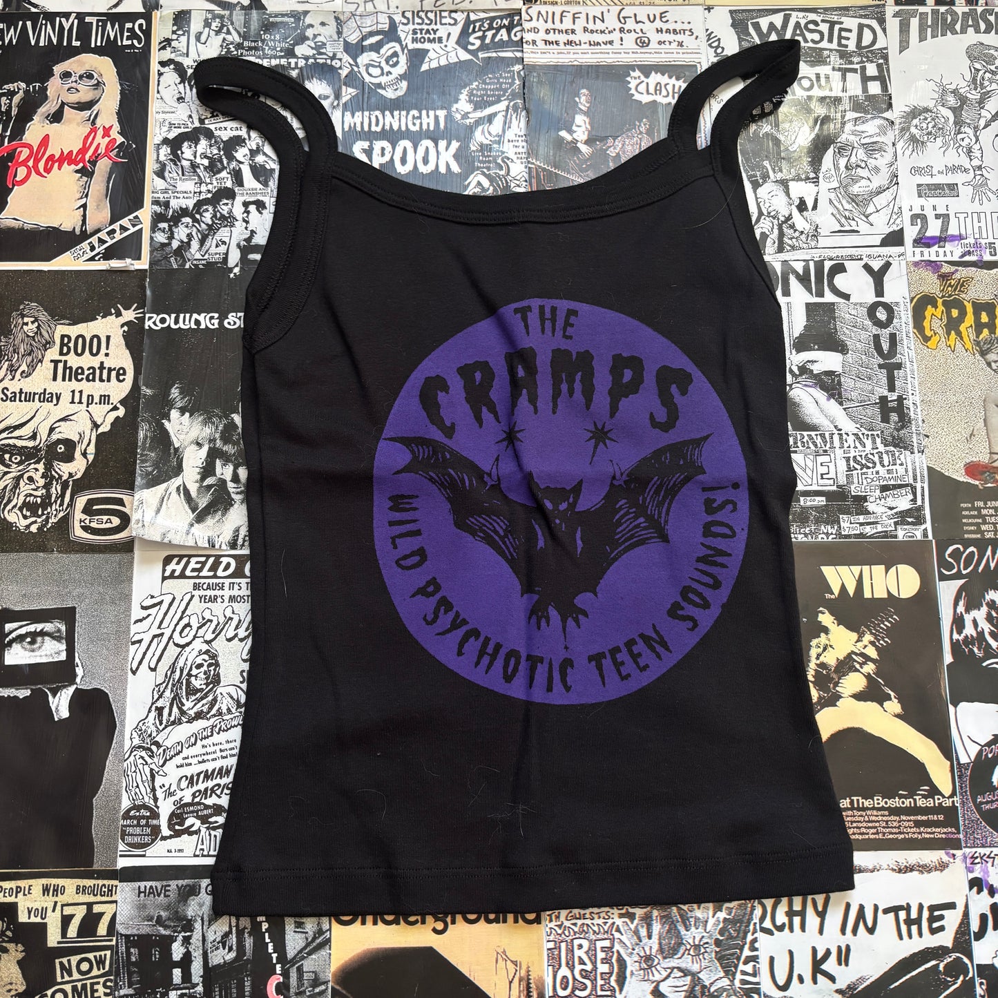 The cramps black/purple tank SM/MED