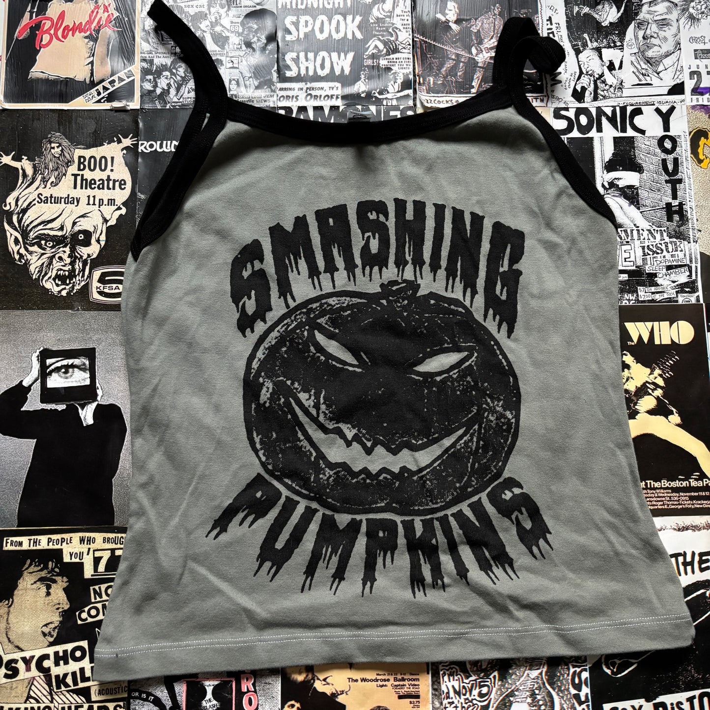 Smashing pumpkins olive/black tank LAR