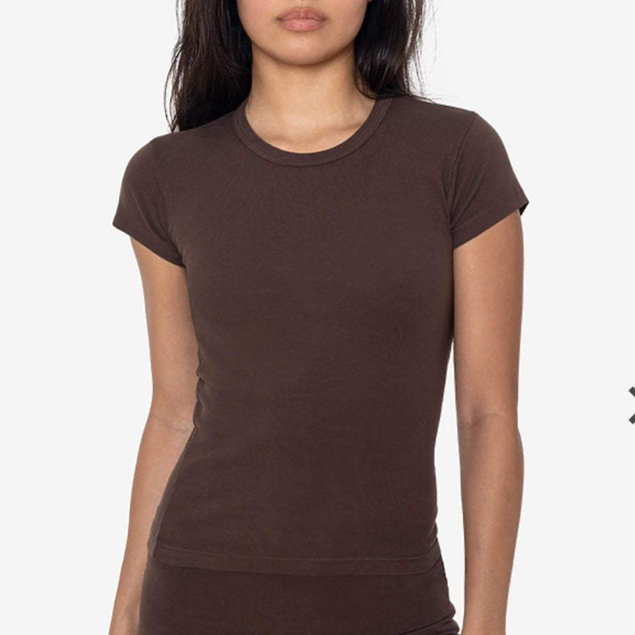 Carrie brown/red babydoll tee