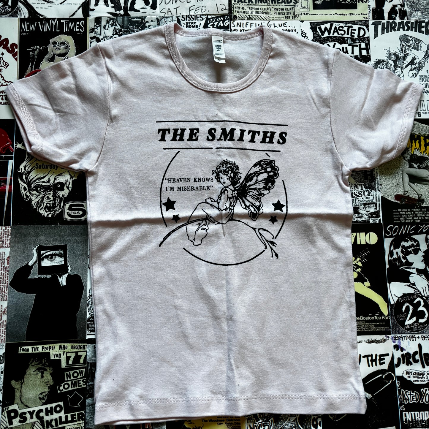 SMITHS PINK LONG BABY TEE MEDIUM