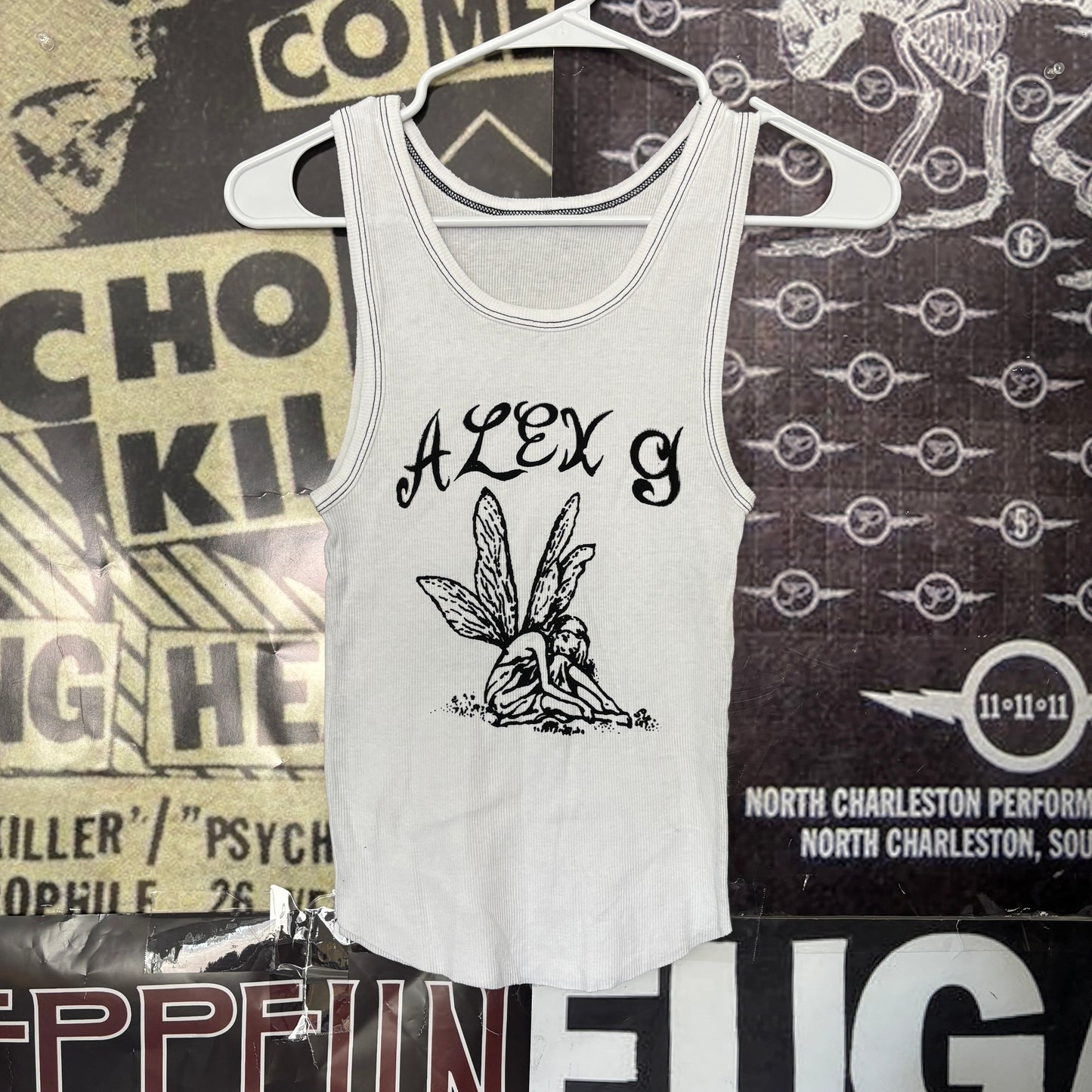 Alex g white/black ribbed tank SM/MED