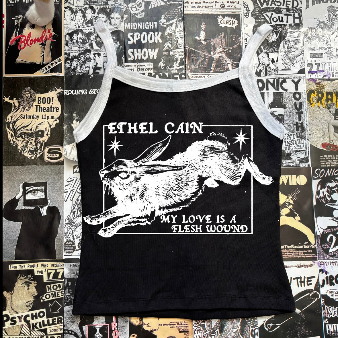Ethel cain black/white baby tank