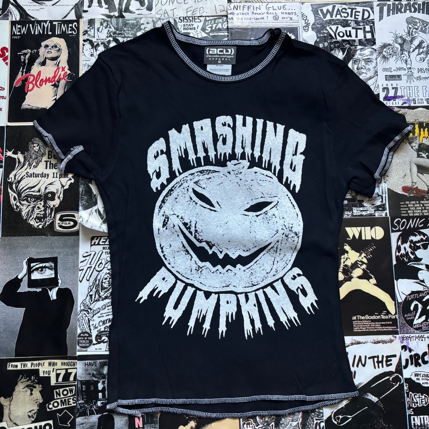 Smashing pumpkins black/white baby tee