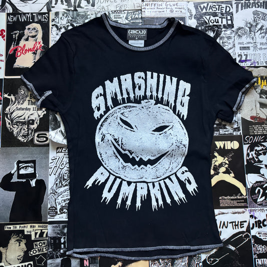 Smashing pumpkins black/white baby tee