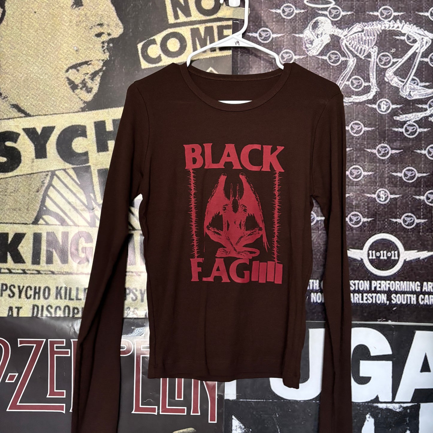 Black flag brown/red baby long sleeve LAR/XL