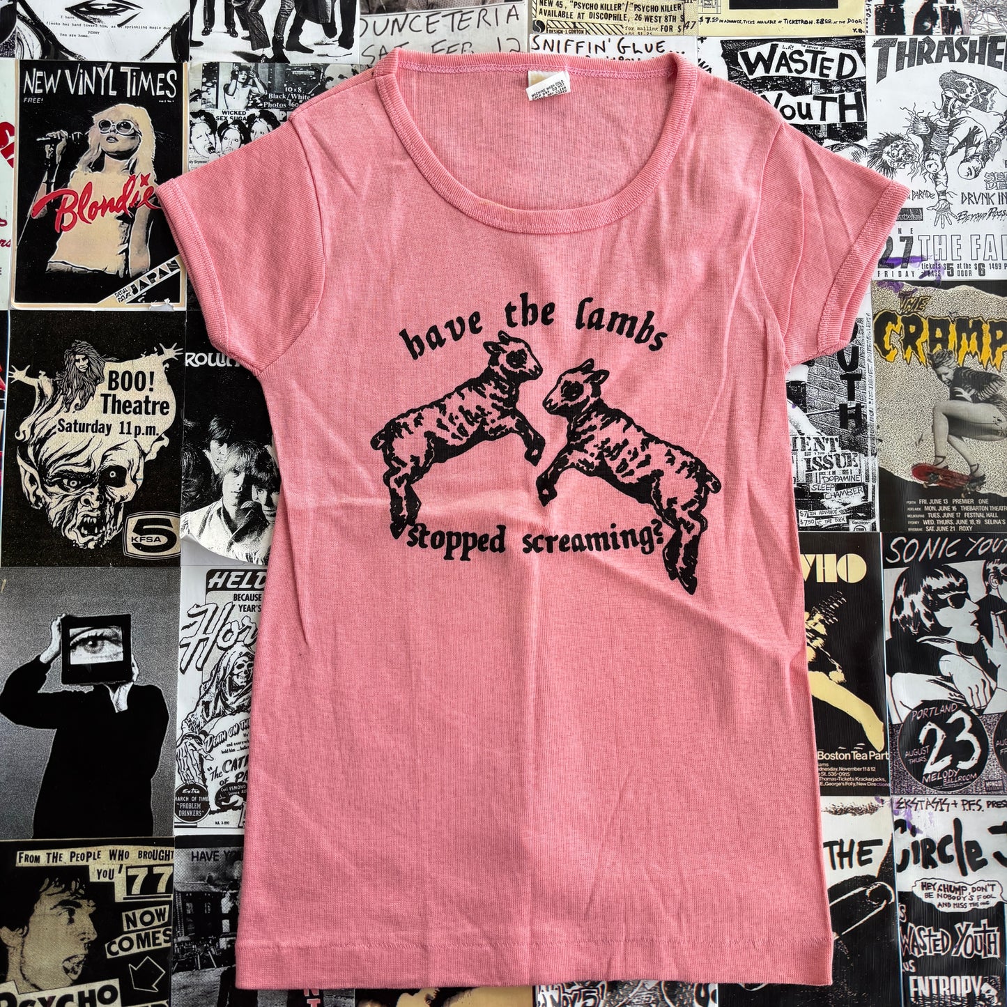 Silence lambs pink baby tee MED