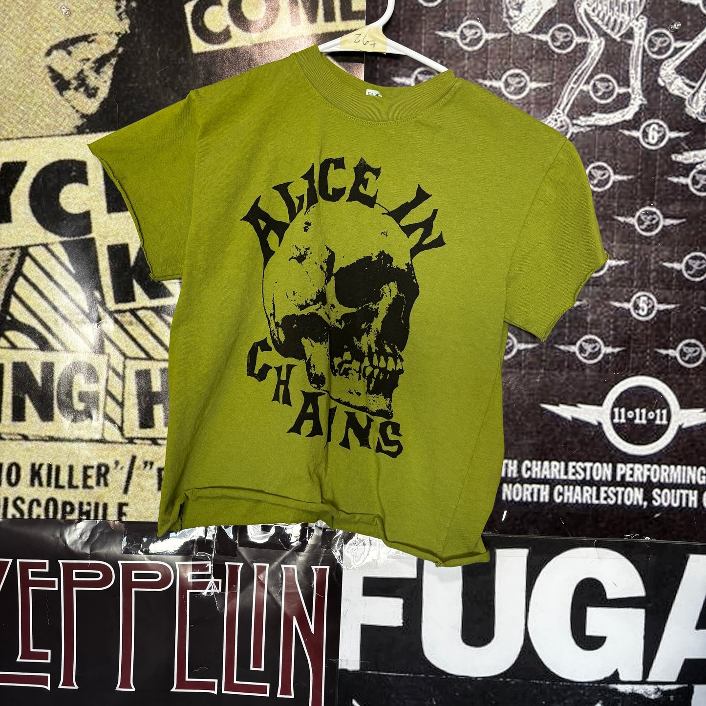 Alice In Chains green cut off t-shirt XS