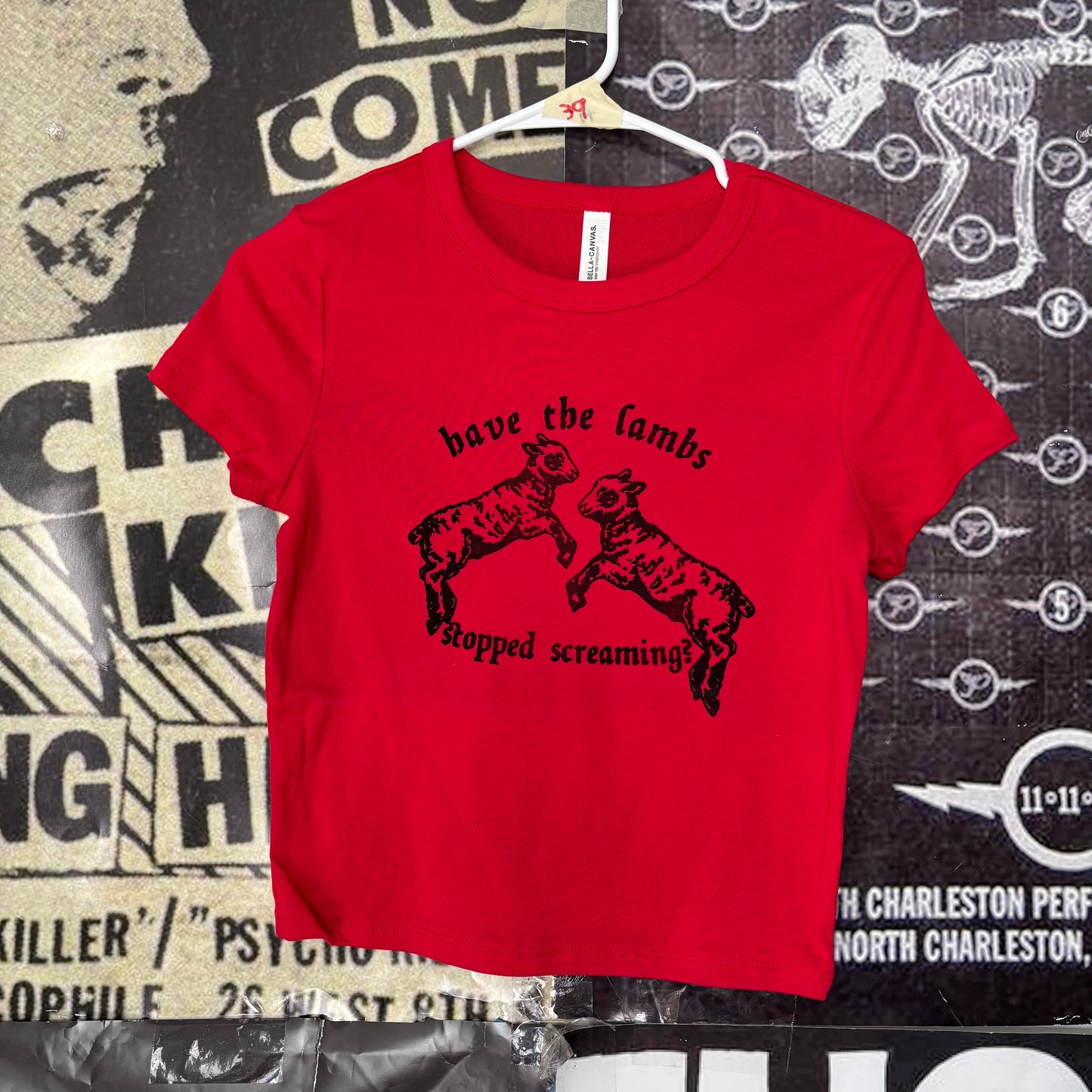 The lambs red baby tee
