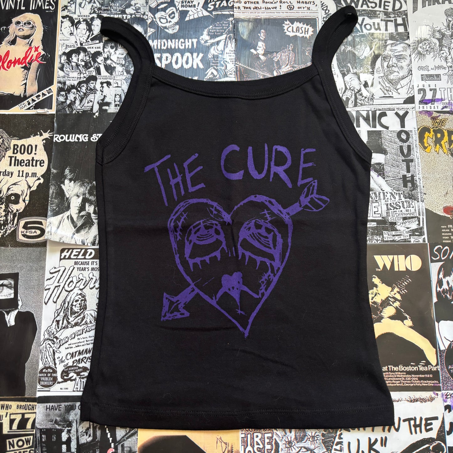 The cure black/purple tank SM/MED