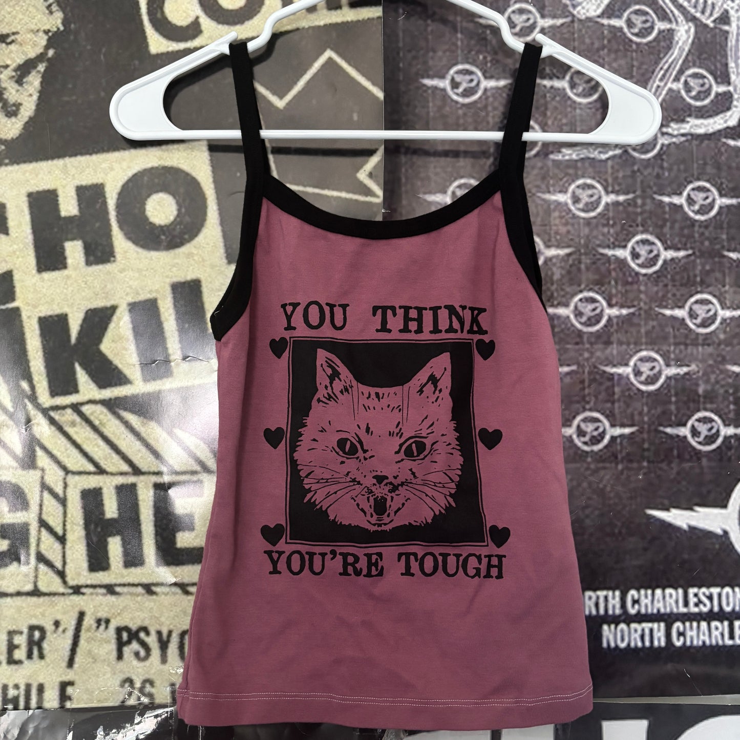 Tough cat maroon/black tank SM/MED