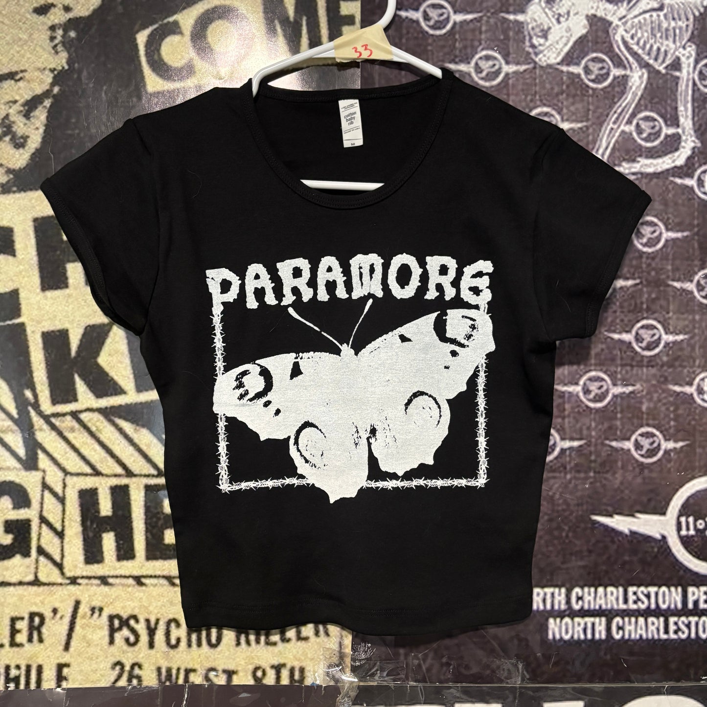 Paramore black crop baby tee