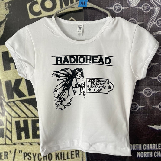 Radiohead white baby tee