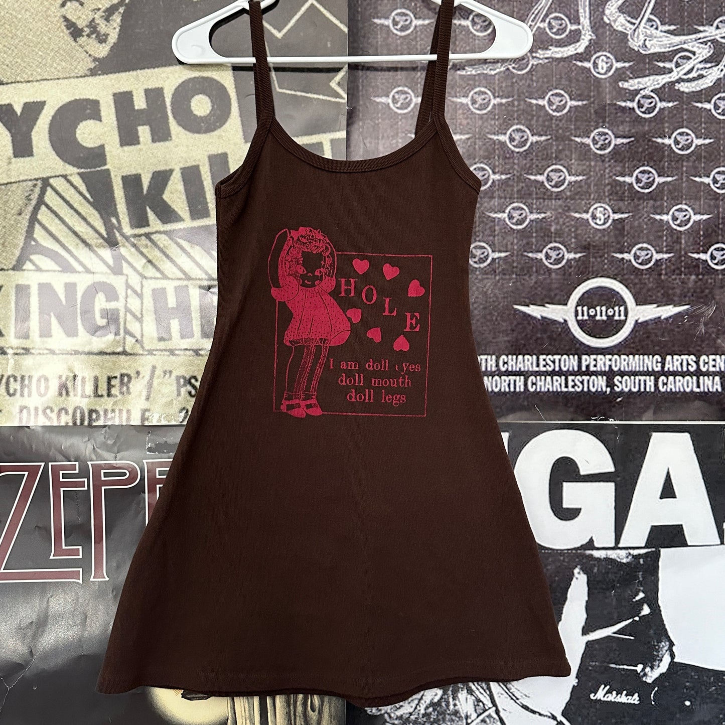 Hole brown tank dress