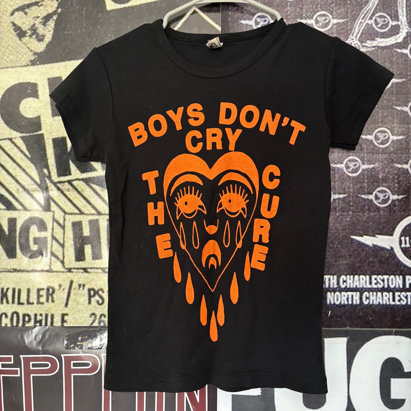 Boys cry black/orange black babydoll tee SM/MED