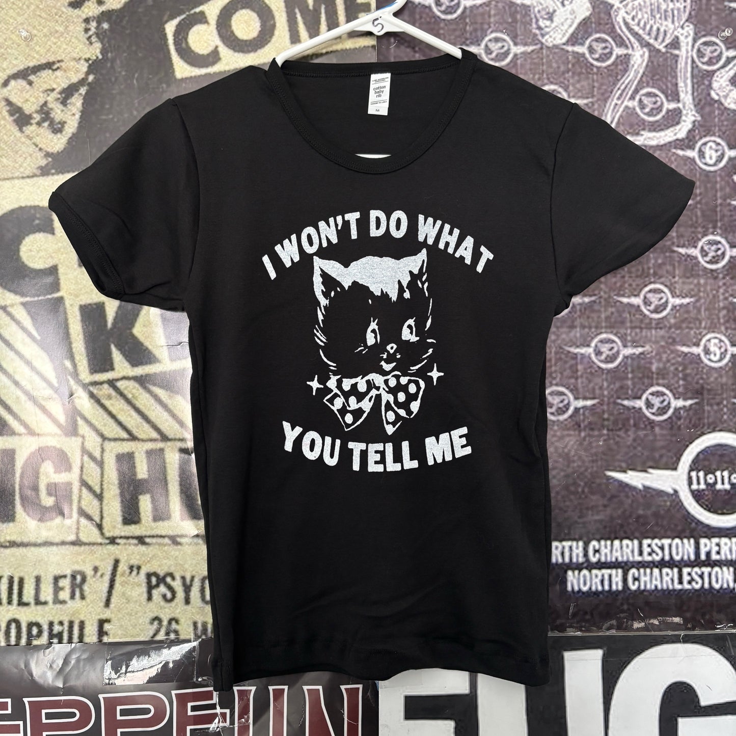 Rage black long baby tee