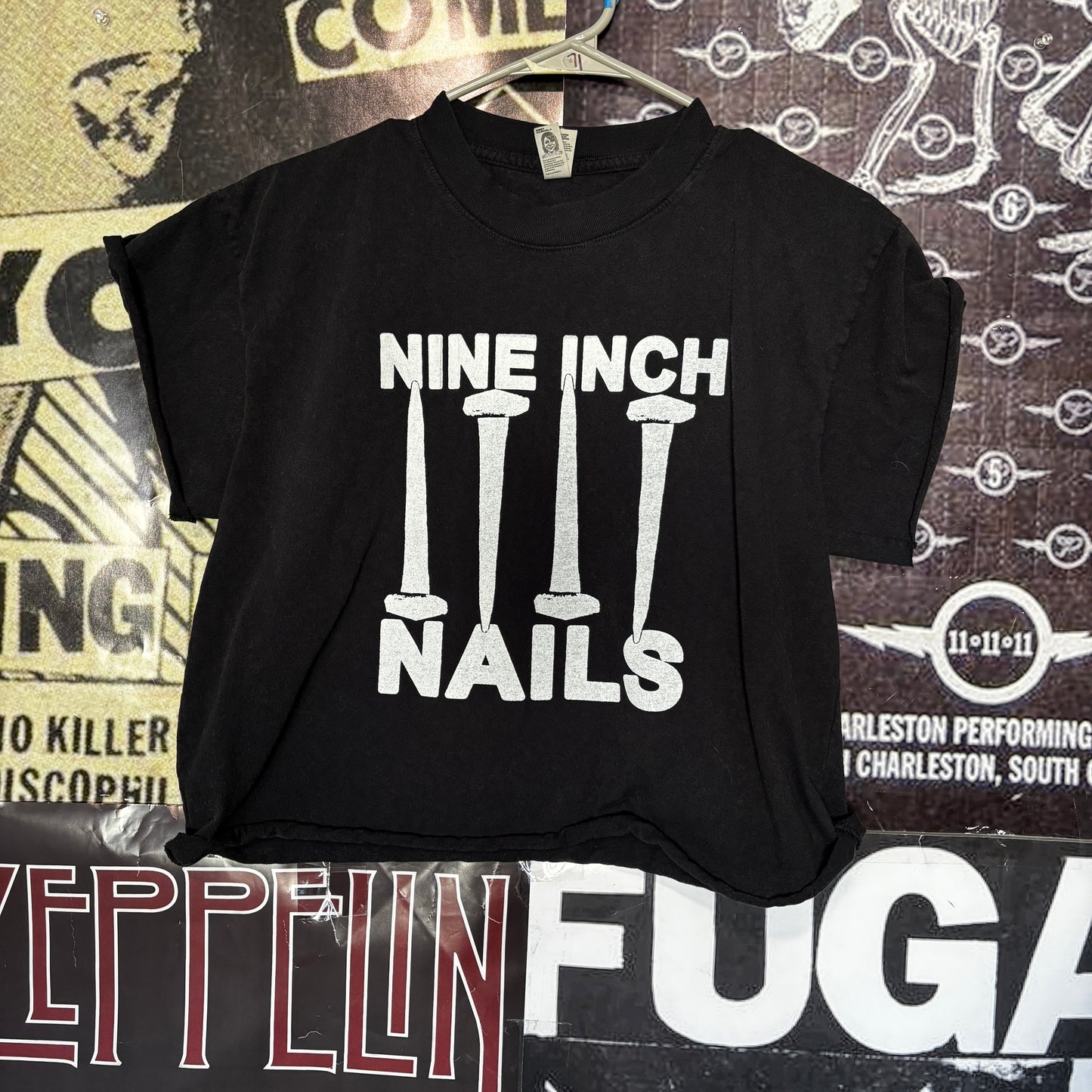 Nine nails black cut off t-shirt SM/MED
