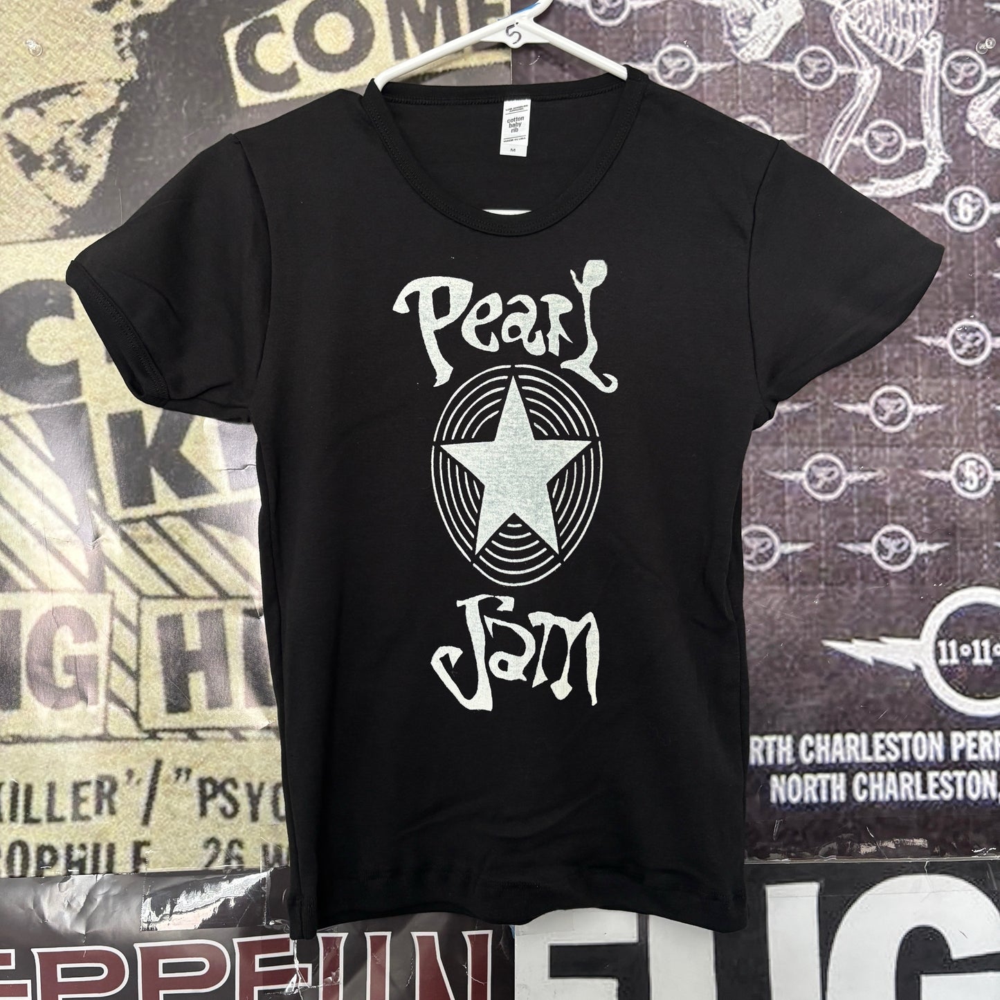 Pearl star black long baby tee