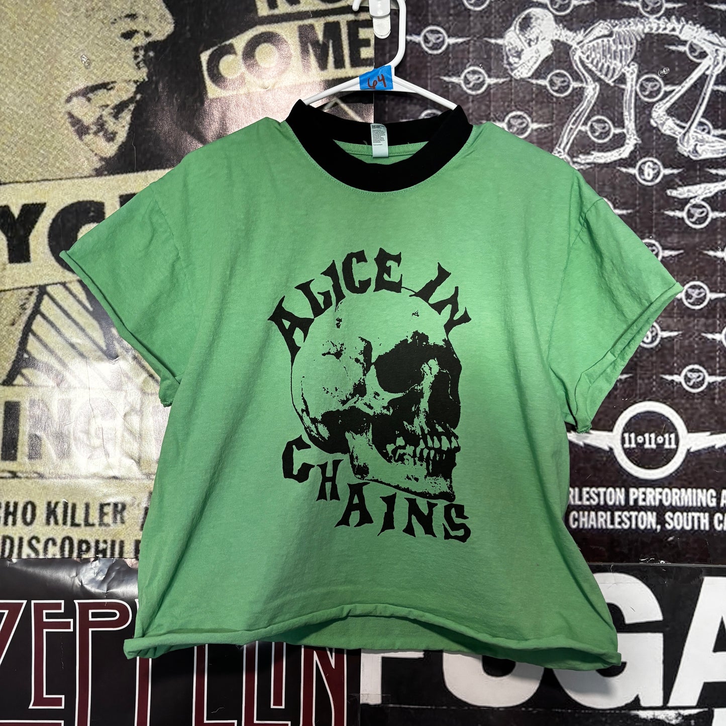 Alice In Chains green/black cut off t-shirt SM/MED