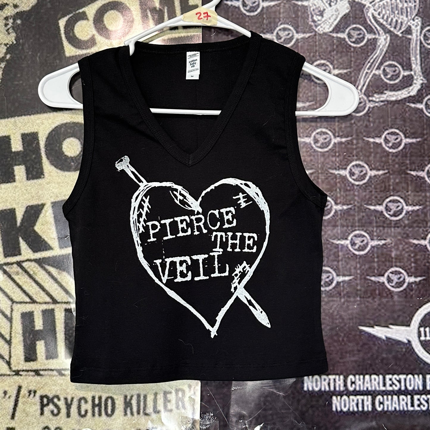 Pierce the Veil black V-neck baby tank