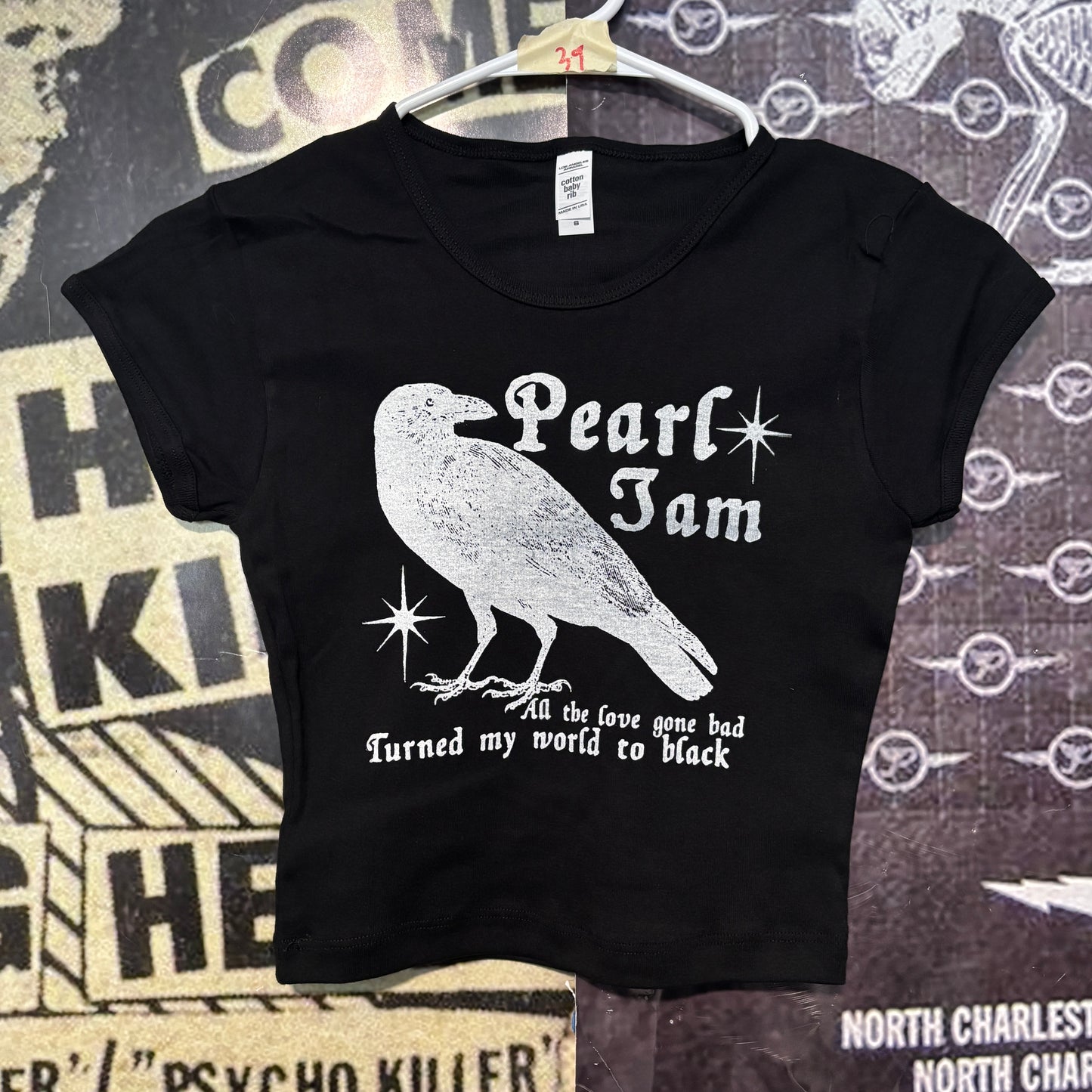 Pearl Jam black crop baby tee