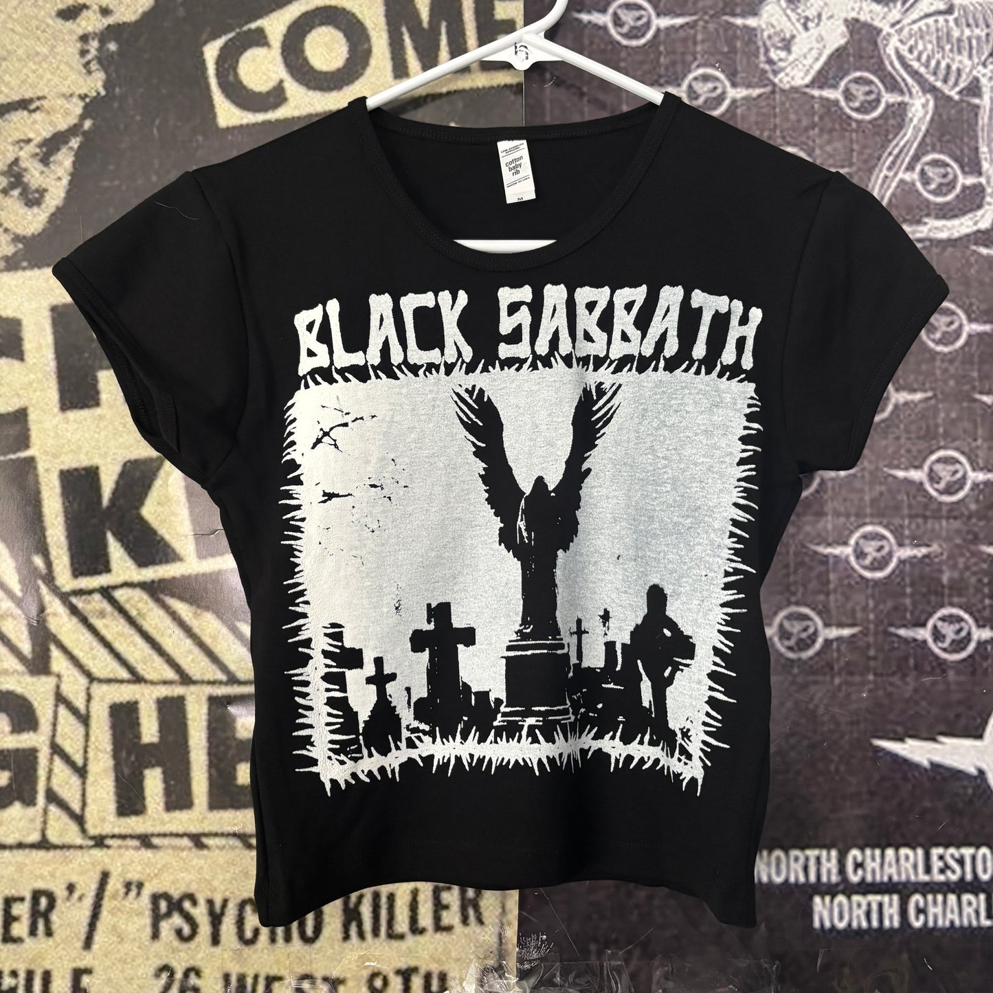 Black Sabbath black crop baby tee