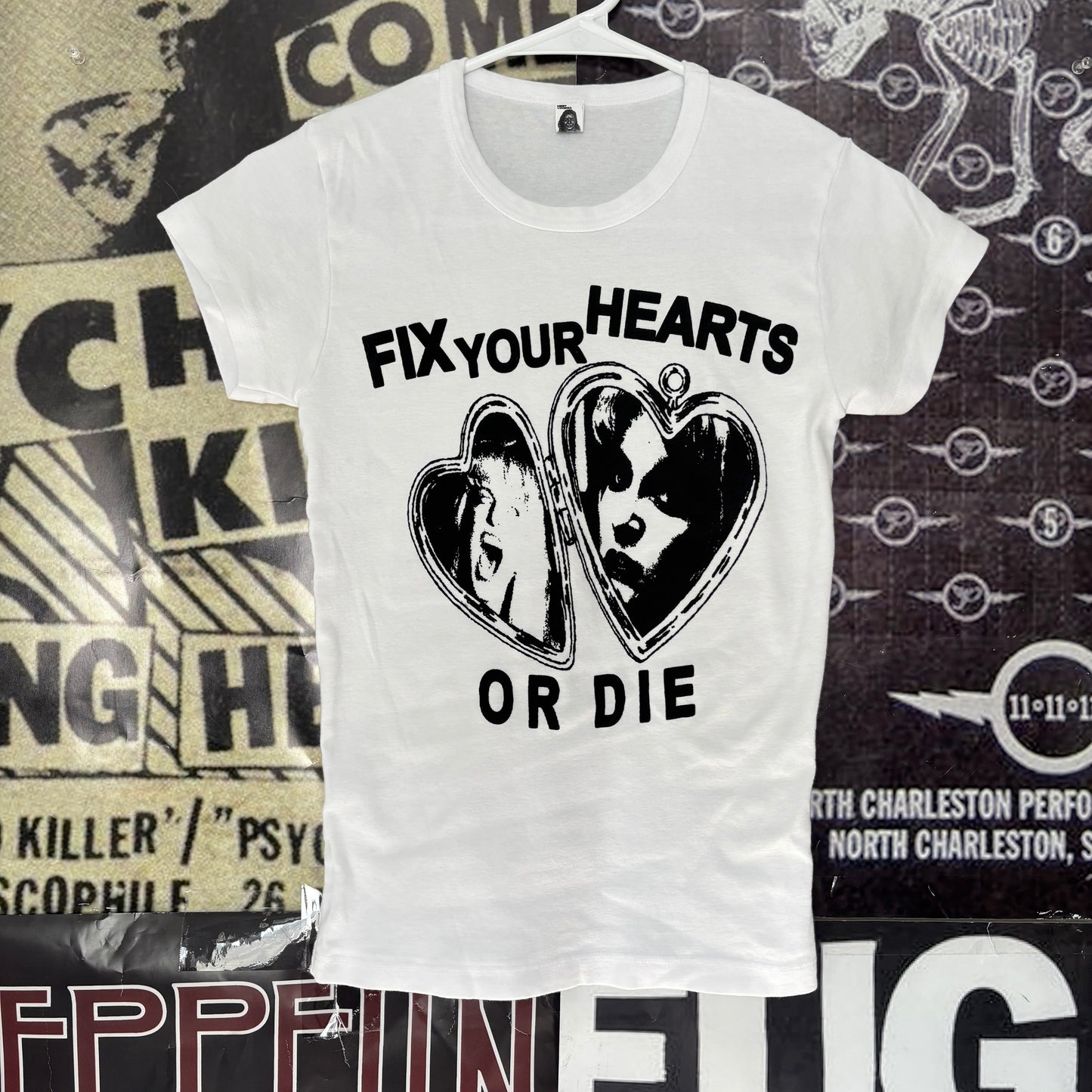 Twin peaks hearts white babydoll tee