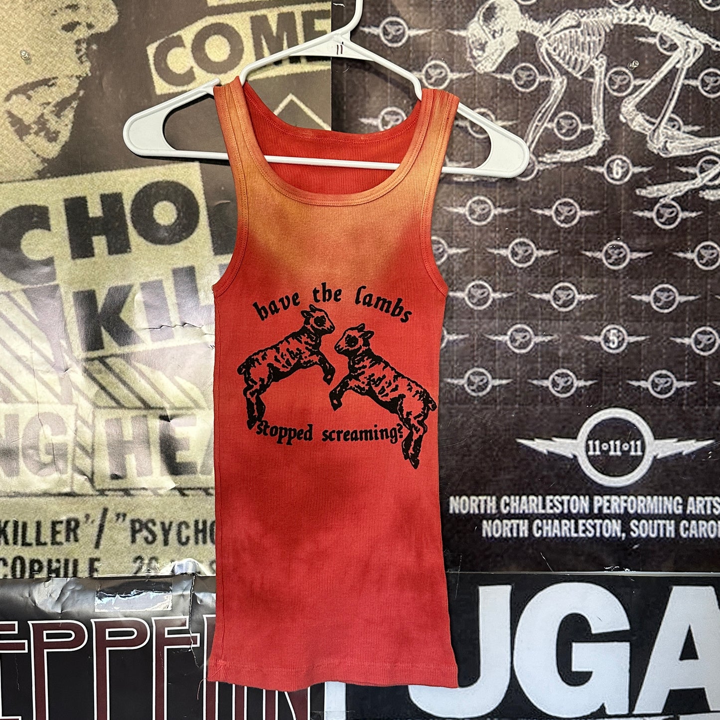 Silence lambs Orange/red tank SM/MED