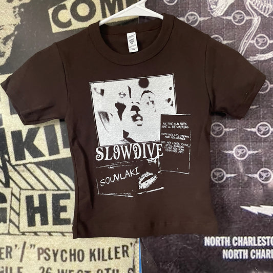 Slowdive brown baby tee