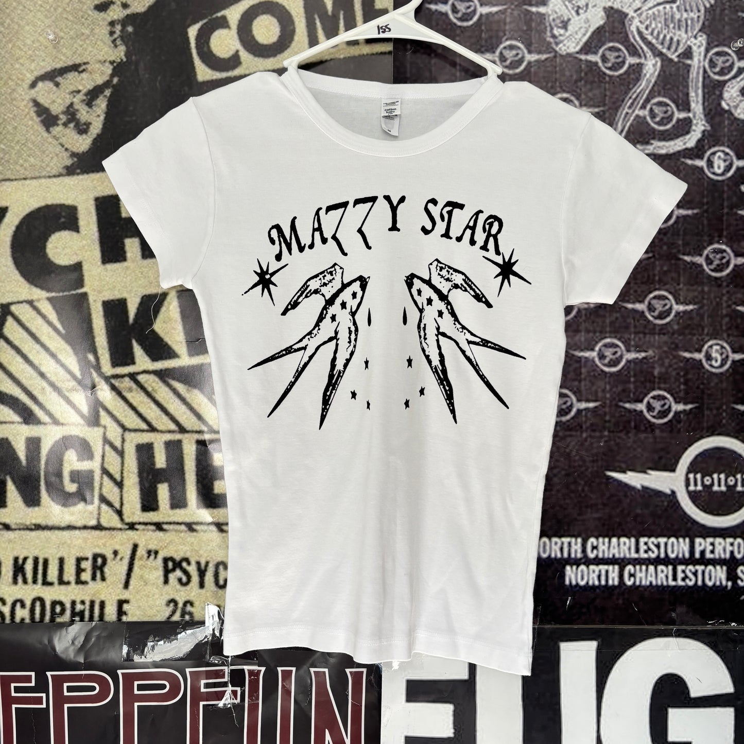 Mazzy star white babydoll tee