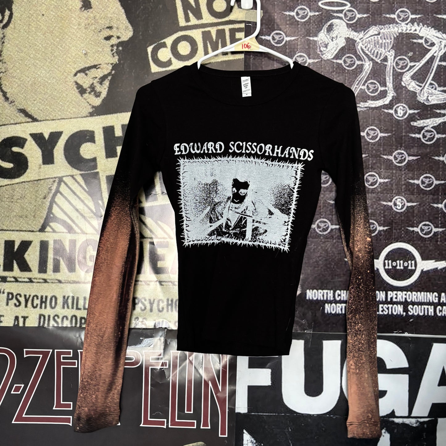 Scissorhands black bleach long sleeve SM