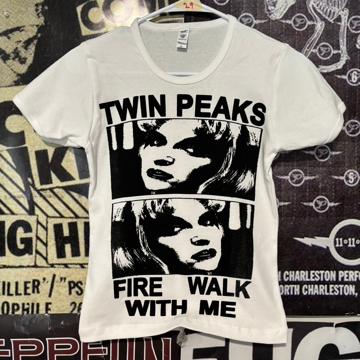 Twin peaks poster white long baby tee