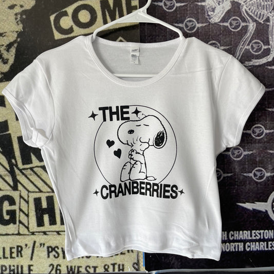 The cranberries white crop baby tee