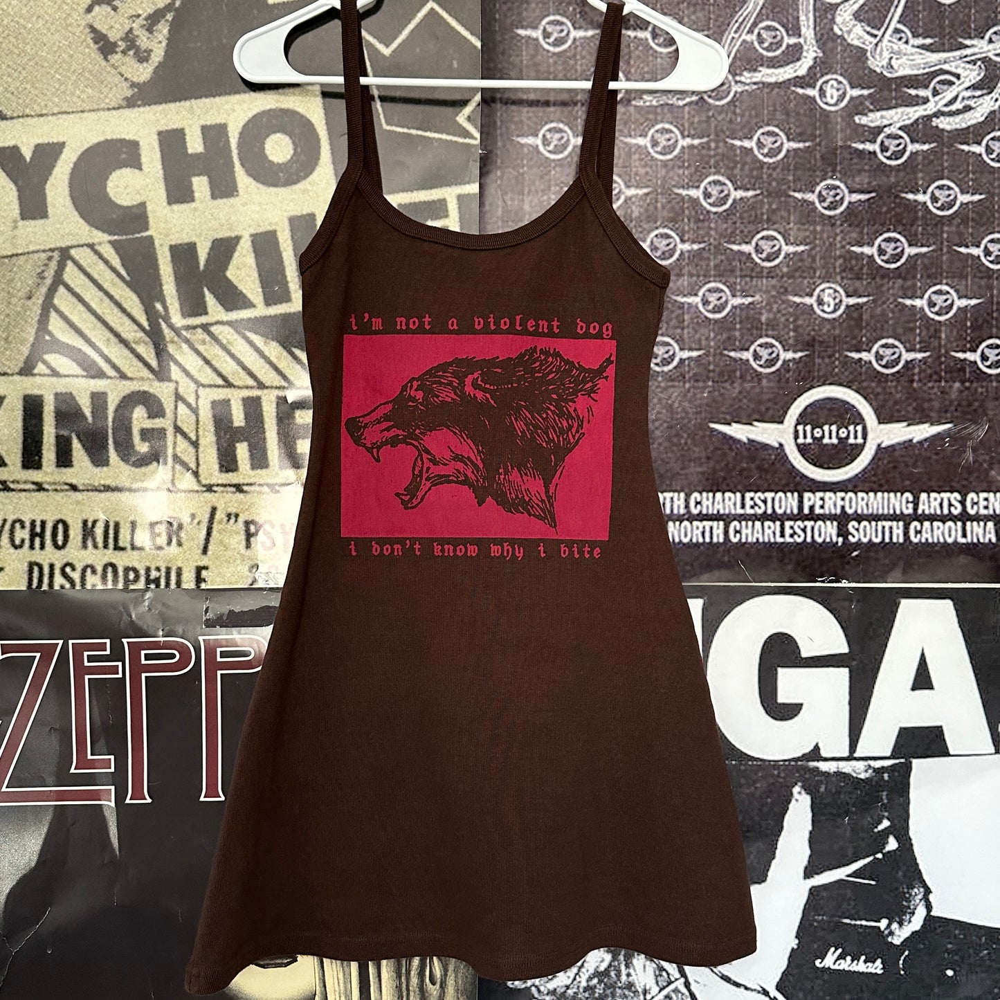 Isle of dogs brown tank dress