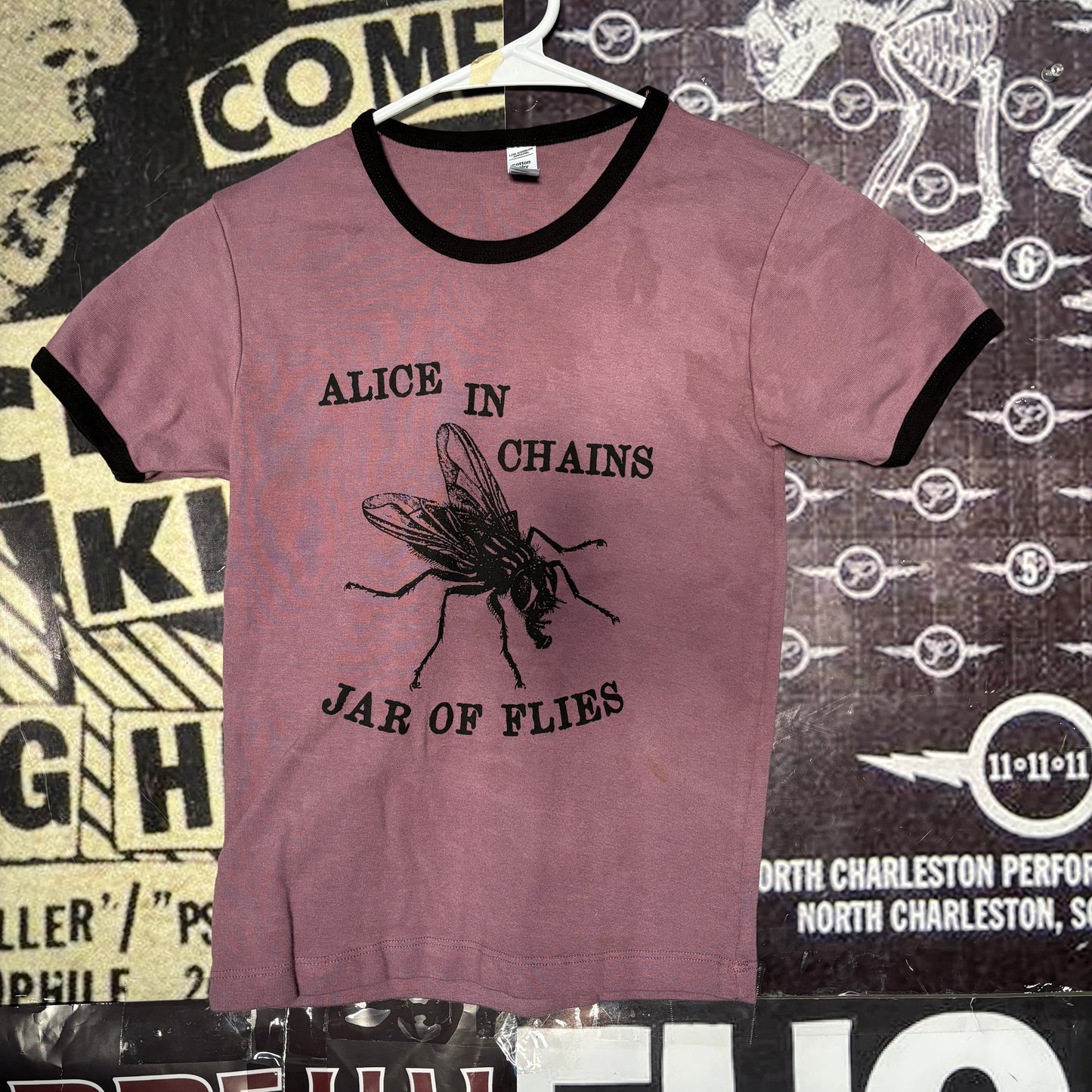 alice in chains maroon long ringer baby tee SM/MED (ready)