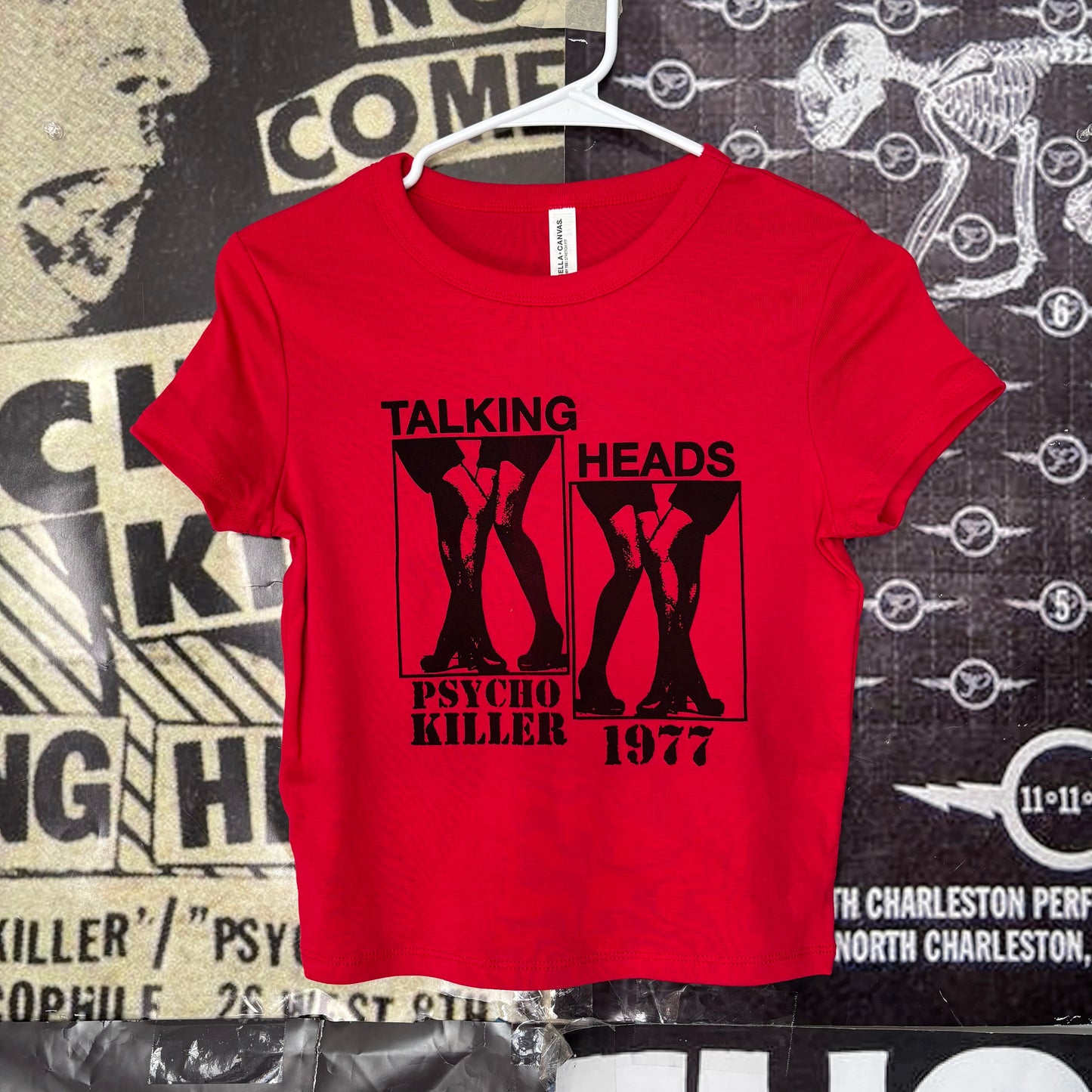 Talking heads red baby tee