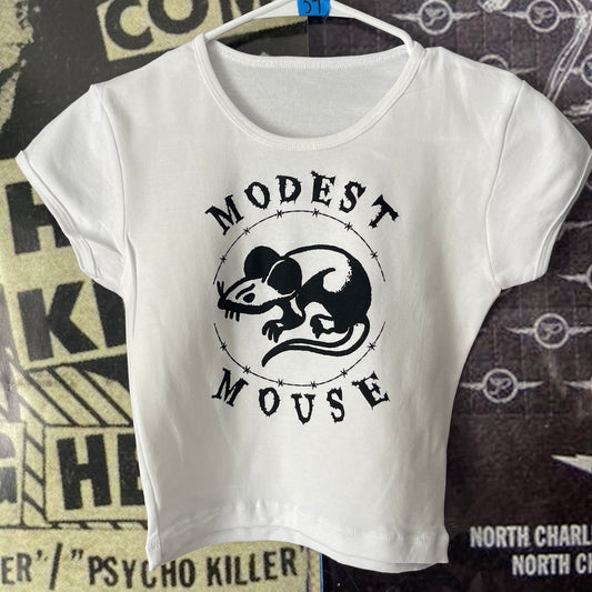 Modest mouse white baby tee