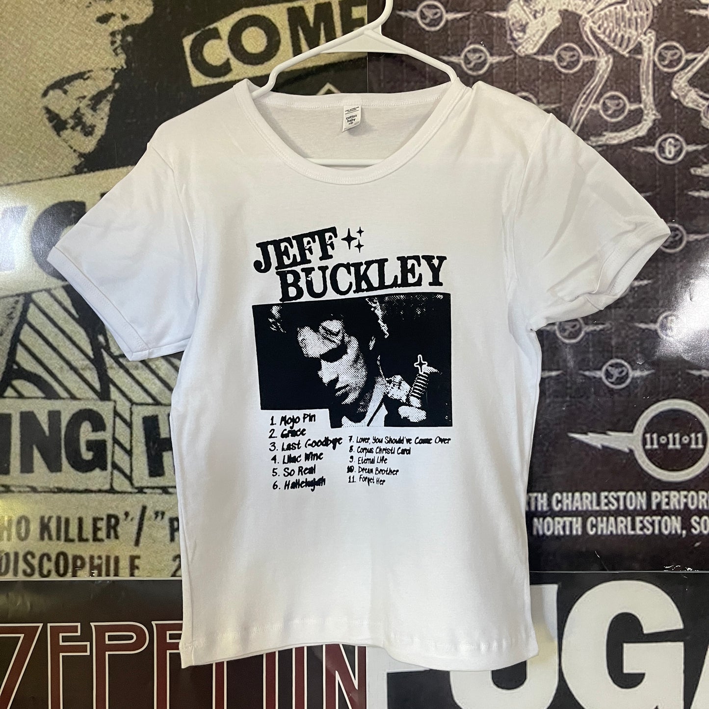Jeff Buckley long white baby tee