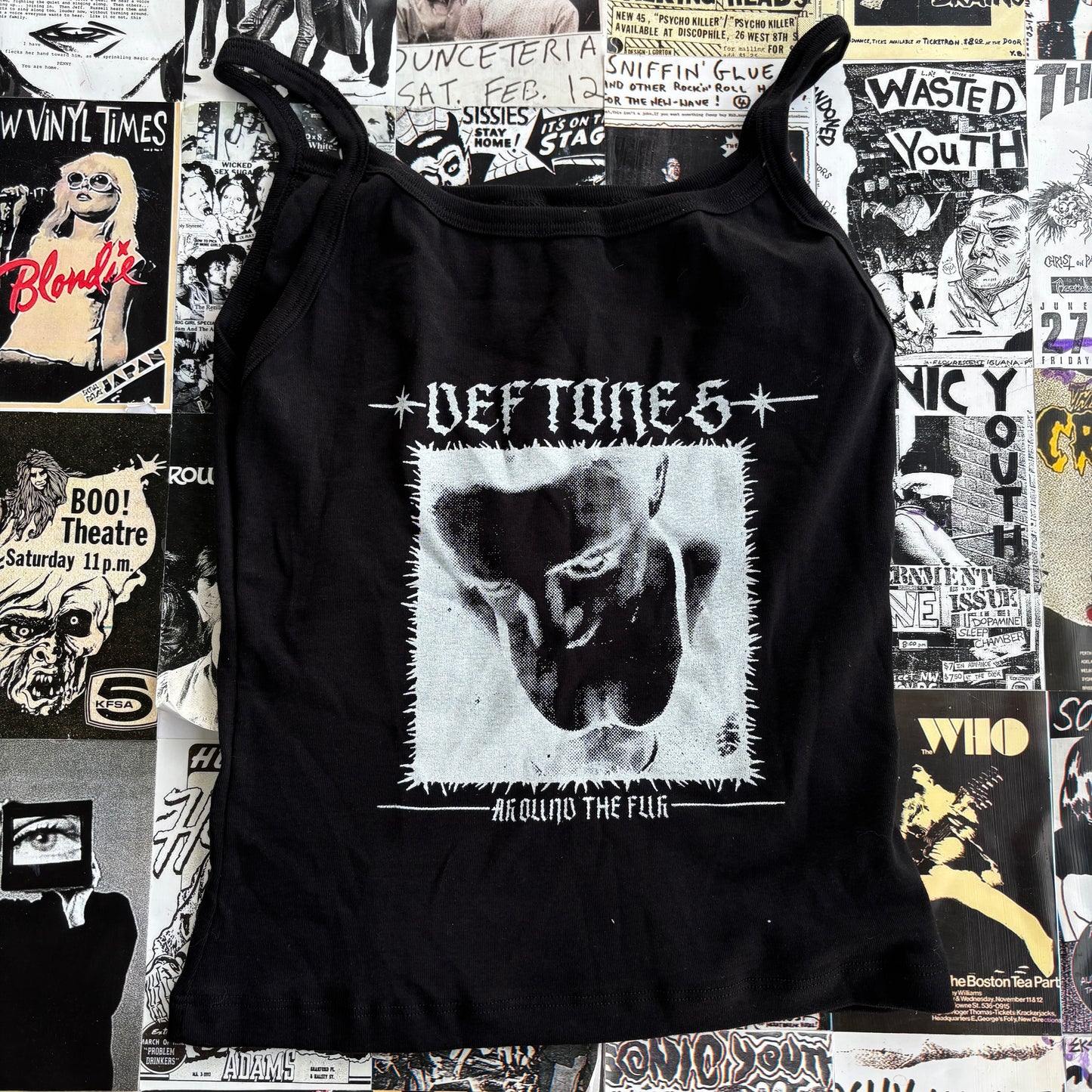 Deftones black baby tank SM/MED