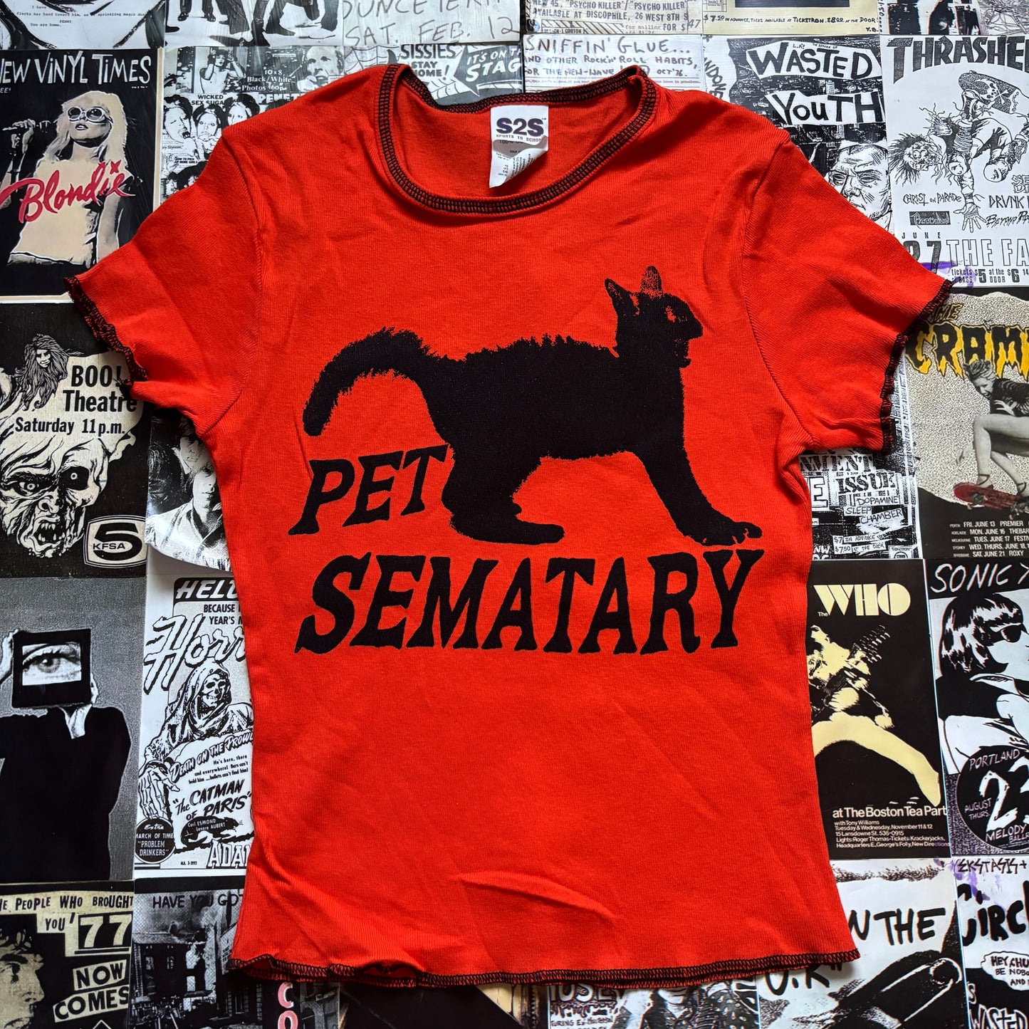 Pet sematary orange/black baby tee