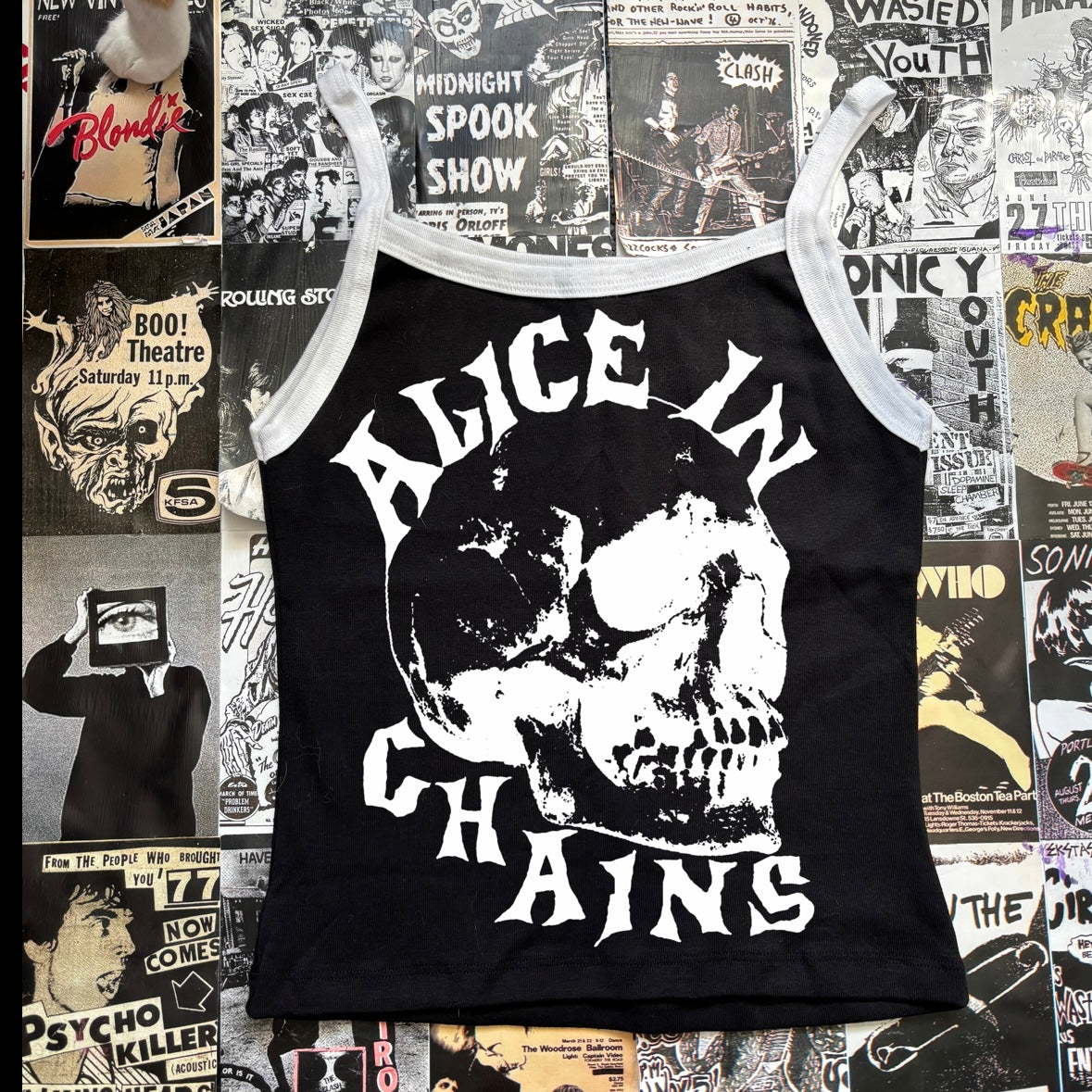 Alice in chains black/white baby tank