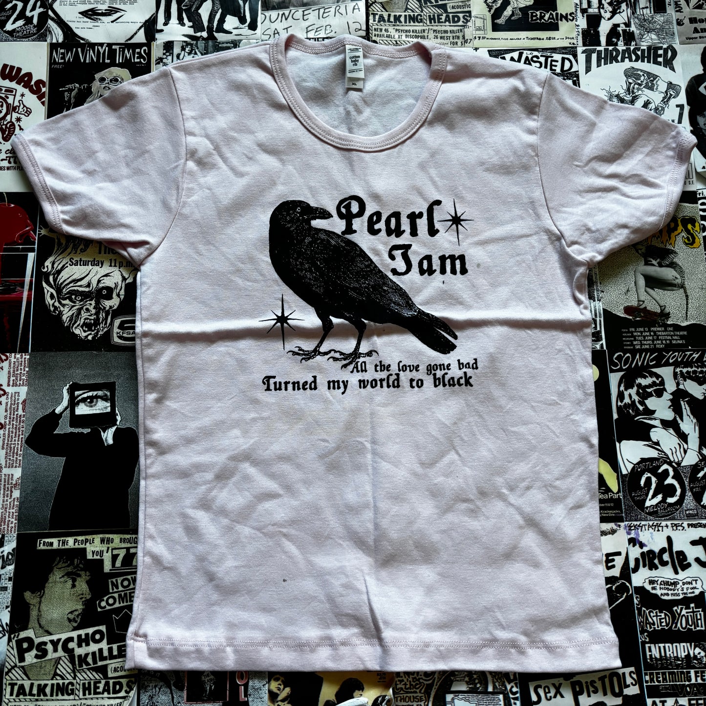 PEARL JAM PINK LONG BABY TEE XLARGE