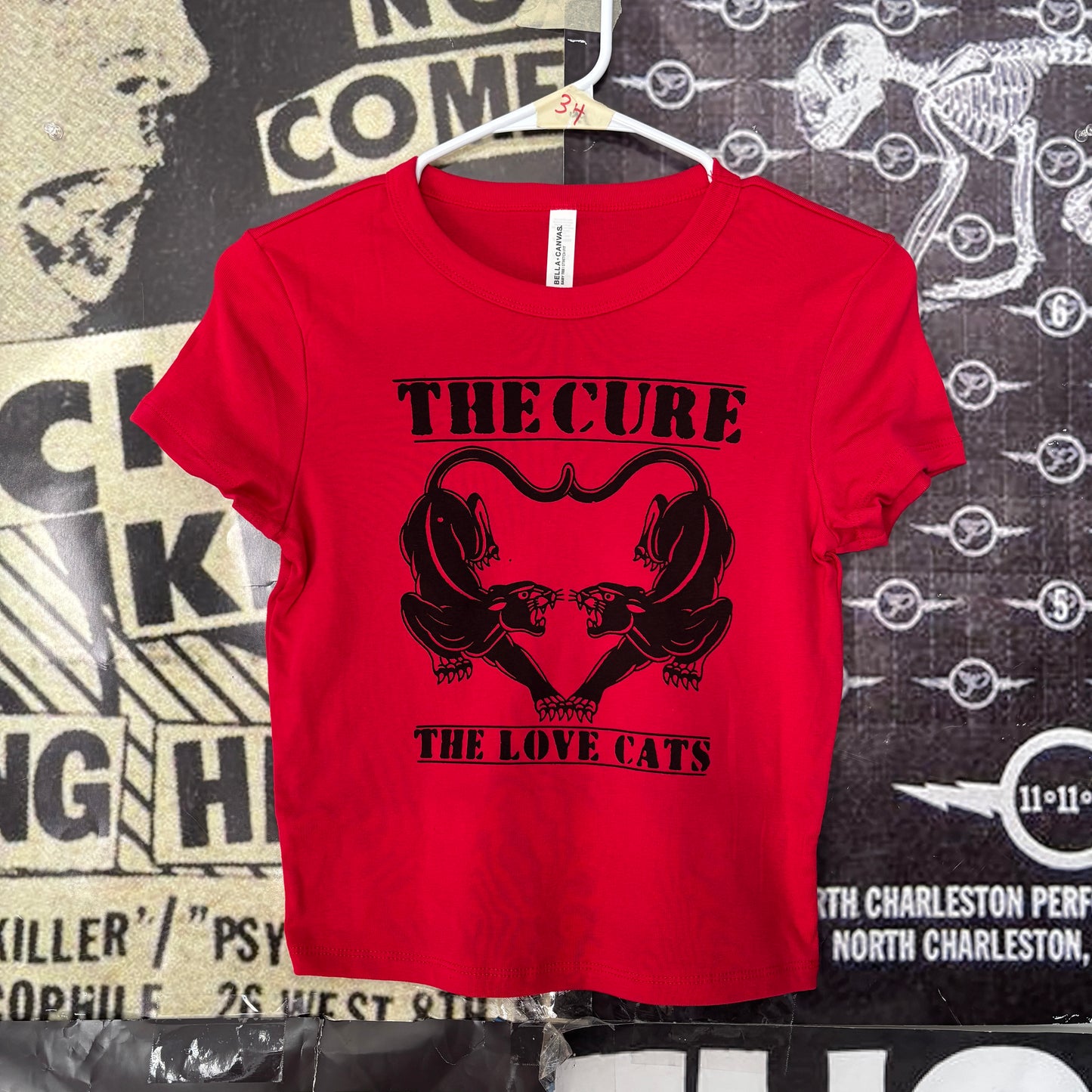 The cure red baby tee