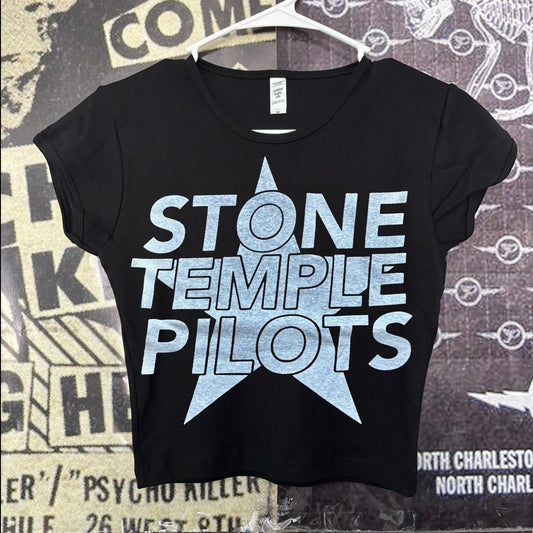 Stone temple pilots  black crop baby tee