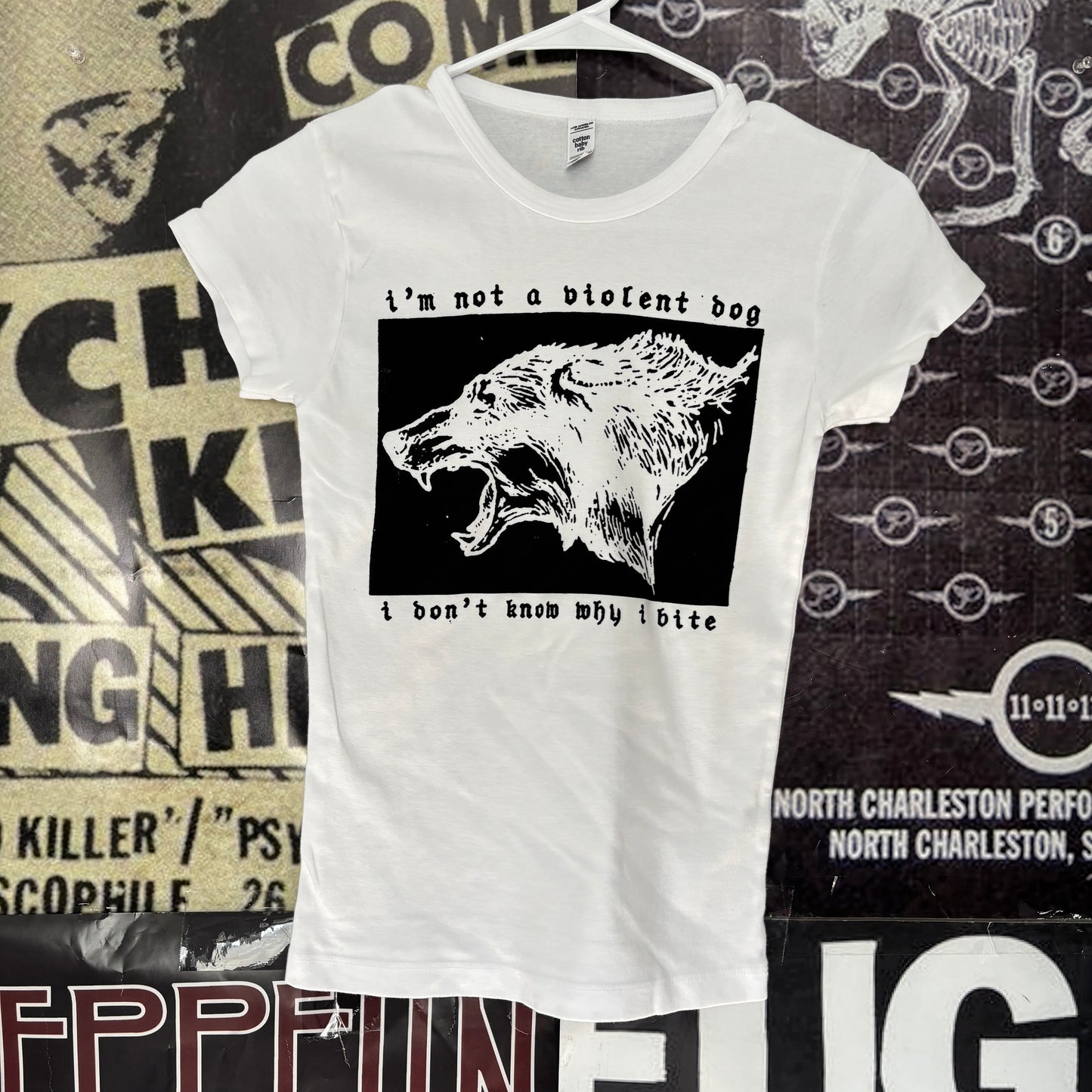 Violent dog white babydoll tee