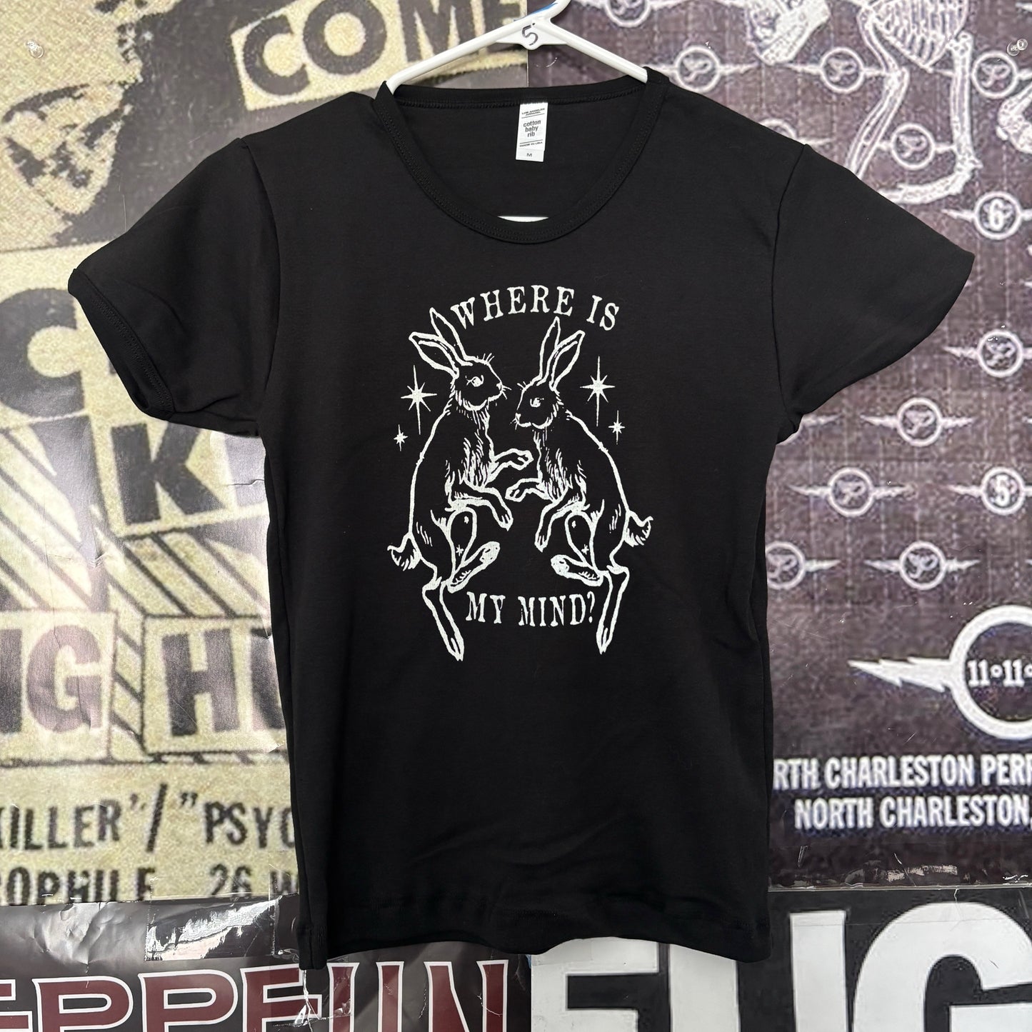 Mind? black long baby tee