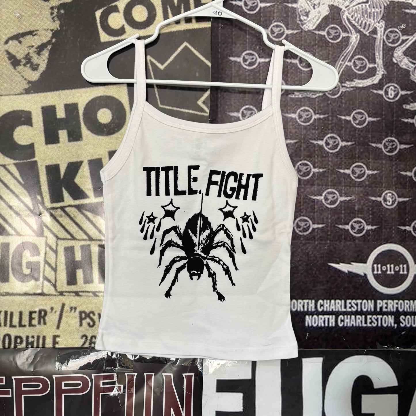 Title fight white baby tank SM/MED