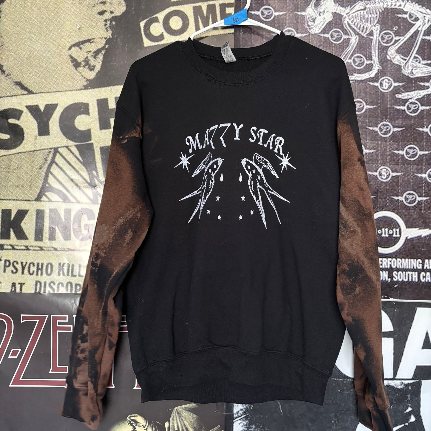 Mazzy star black bleach sweatshirt MED/LAR