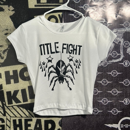 Title fight white baby tee