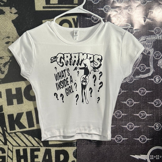 The cramps girl white baby tee