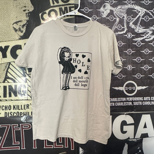 HOLE DOLL PARTS  cream/black boyfriend tee (ready)